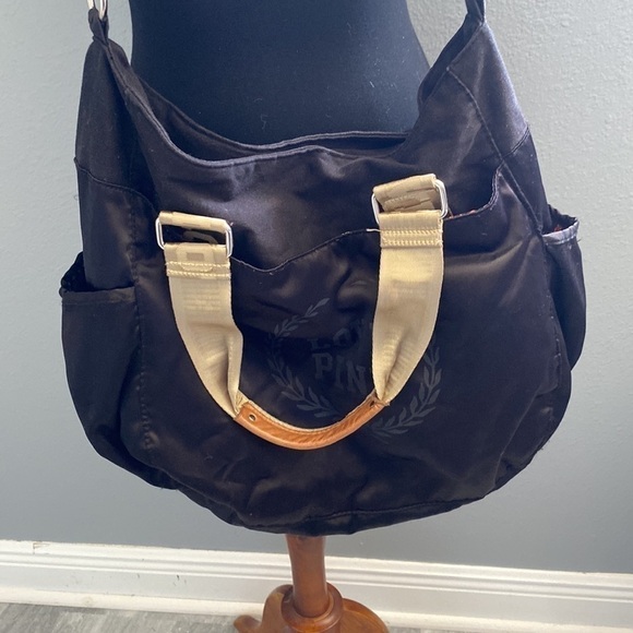 Black & gold VS Pink Messenger bag satin & canvas - Picture 5 of 16